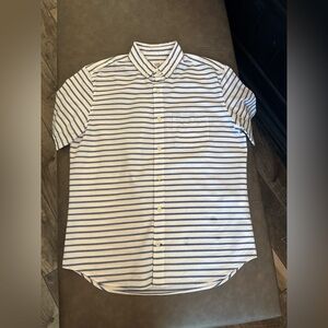 GAP Men's Casual Blue and White Striped Shirt